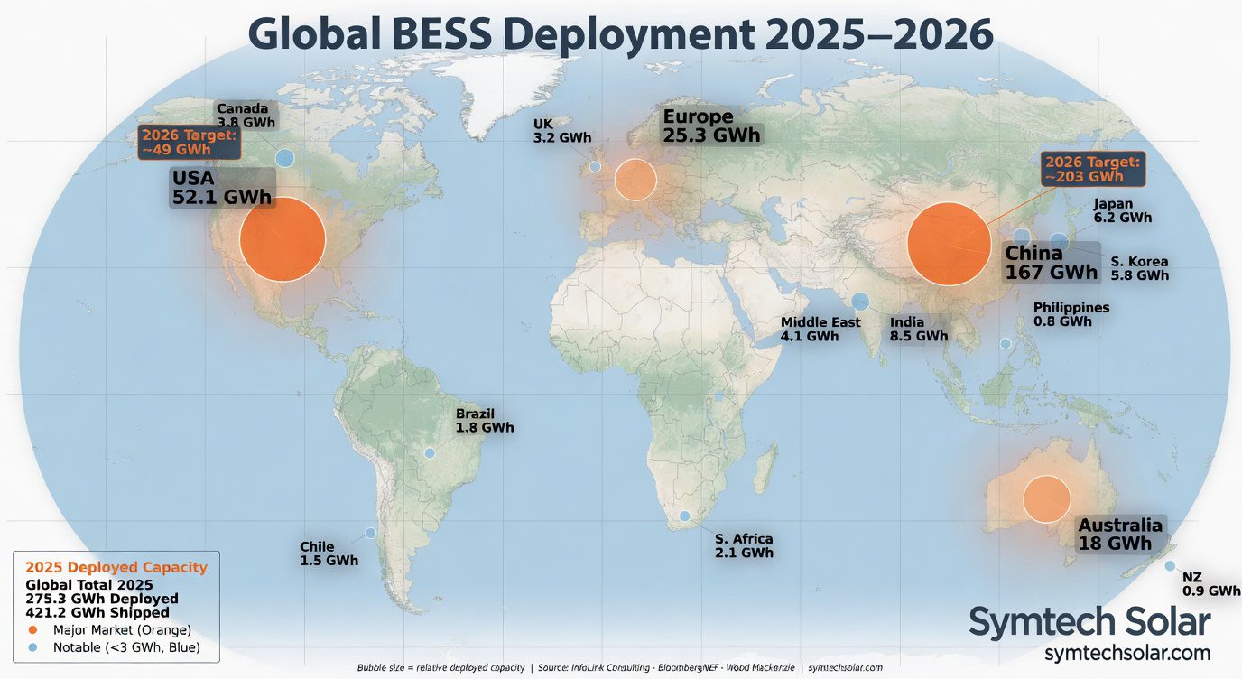 Global BESS map 2025 2026
